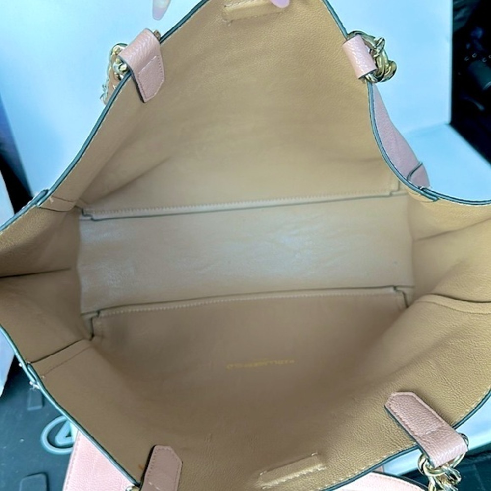 Karl Lagerfeld Vegan Leather REVERSIBLE Light pink/nude Tote w/ Pouchette Pouch - Picture 7 of 11